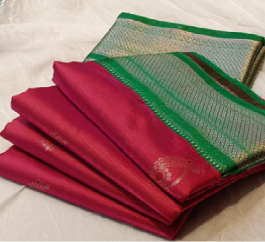 Geometric Print Paithani Silk Blend Saree  (Red)